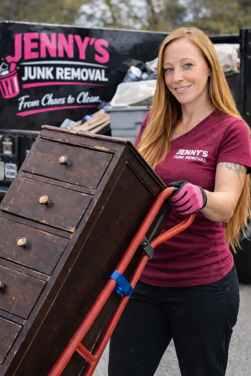 Jenny's Junk Removal crew at work